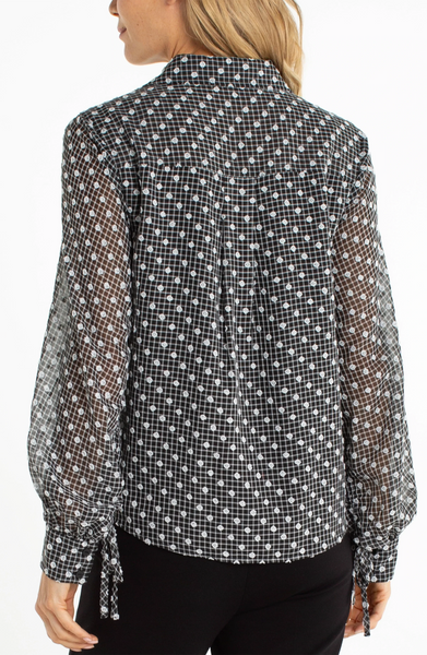 LONG SLEEVE WOVEN BLOUSE WITH SLEEVE TIE Shirts & Tops Liverpool 