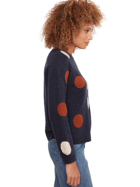 LONG SLEEVED RAGLAN SWEATER WITH A ROUND NECK AND PLACED JACQUARD PATTERN SWEATER Charlie B 