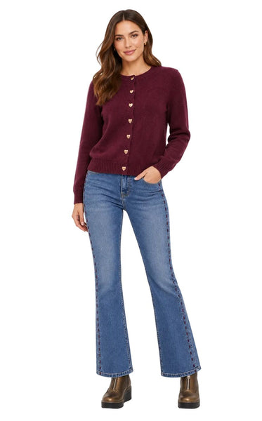 MERLOT CARDIGAN WITH FANCY BUTTONS Cardigan Esqualo 