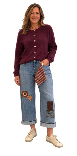MERLOT CARDIGAN WITH FANCY BUTTONS Cardigan Esqualo 