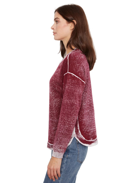 MERLOT LONG SLEEVE CREW NECK VINTAGE REVERSE PRINT SWEATER SWEATER Charlie B 