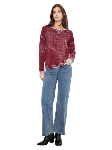 MERLOT LONG SLEEVE CREW NECK VINTAGE REVERSE PRINT SWEATER SWEATER Charlie B 