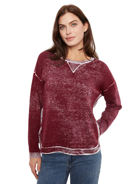 MERLOT LONG SLEEVE CREW NECK VINTAGE REVERSE PRINT SWEATER SWEATER Charlie B 