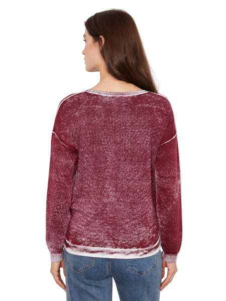 MERLOT LONG SLEEVE CREW NECK VINTAGE REVERSE PRINT SWEATER SWEATER Charlie B 