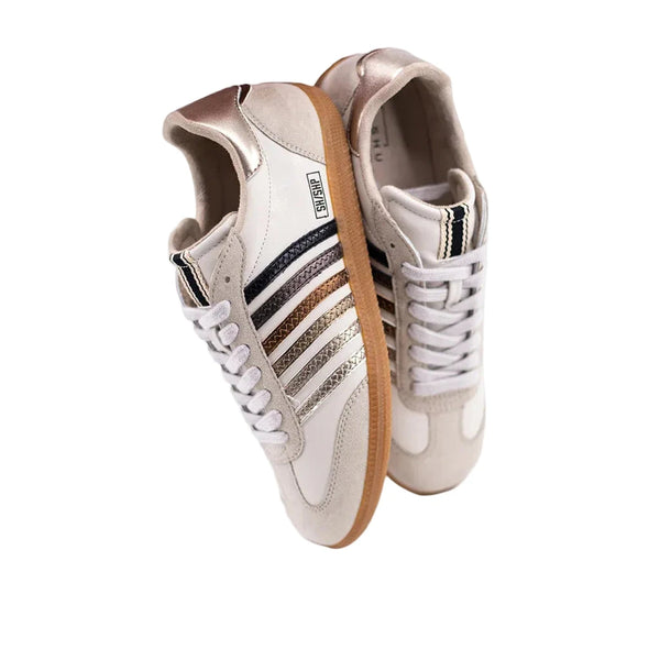 METALLIC STEVIE STRIPE RETRO SPORT SNEAKER Shoes ShuShop 36 Metallic 