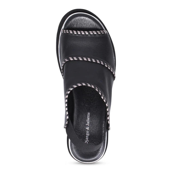 METALLIC STITCHING SLINGBACK SANDAL Shoes Django & Juliette 