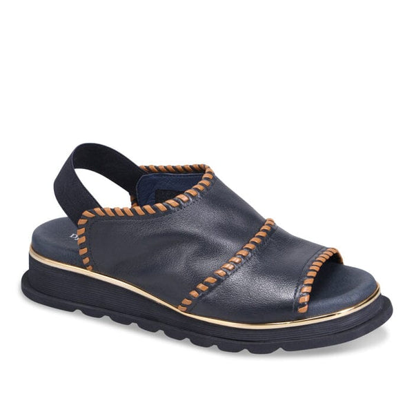 METALLIC STITCHING SLINGBACK SANDAL Shoes Django & Juliette 37 Navy 