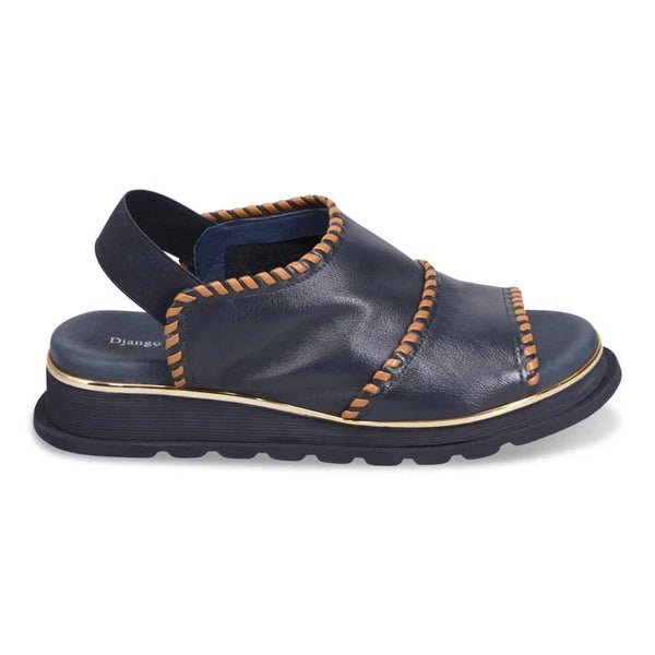 METALLIC STITCHING SLINGBACK SANDAL Shoes Django & Juliette 