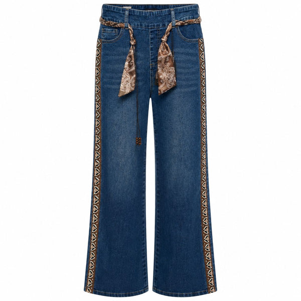 MID RISE WIDE LEG PULL ON JEAN WITH SASH BELT Jeans GG 
