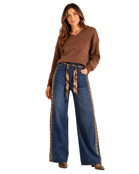 MID RISE WIDE LEG PULL ON JEAN WITH SASH BELT Jeans GG 