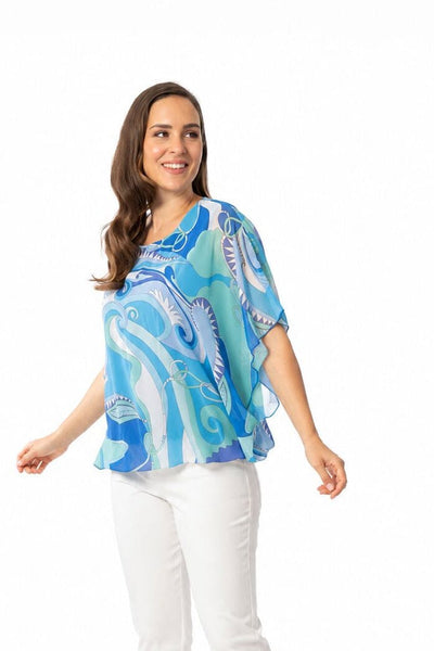 MIX BLUE SHEER FLOWY TOP Top Bali 