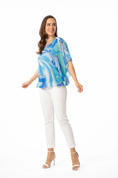 MIX BLUE SHEER FLOWY TOP Top Bali S Blue Mix 
