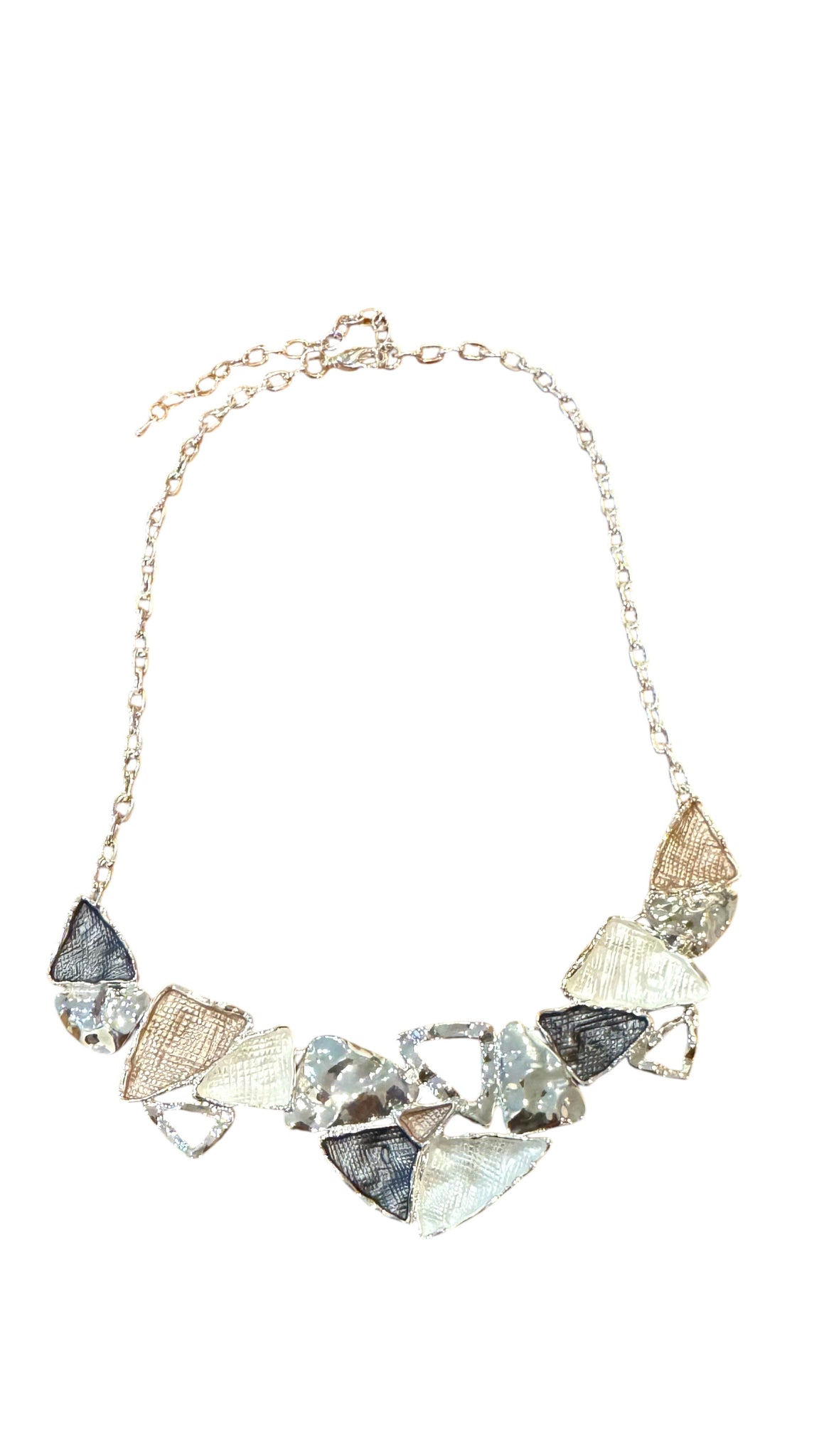 MIX METAL GEOMETRIC SHAPE NECKLACE Necklaces FashionWear Collection Silver/Rose Gold/Gold 