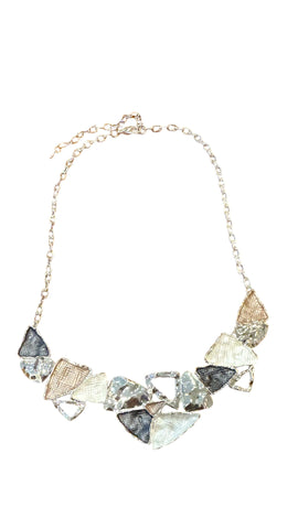 MIX METAL GEOMETRIC SHAPE NECKLACE Necklaces FashionWear Collection Silver/Rose Gold/Gold 