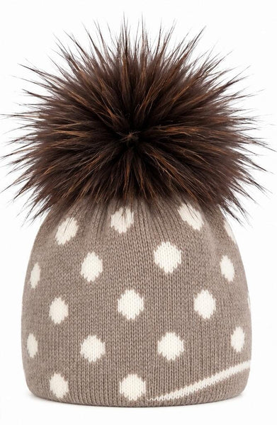 MOCHA POLKA DOT TOQUE Hats Prenelove 