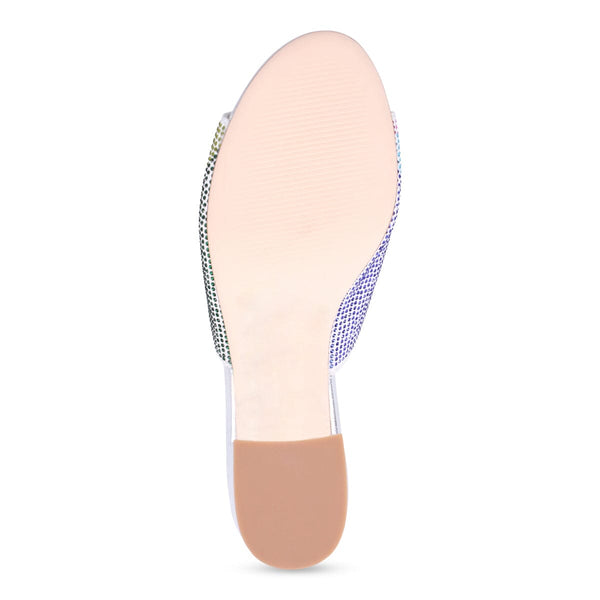 MULTI BEADED CHUNKY HEEL SLIP ON SANDAL Shoes Django & Juliette 