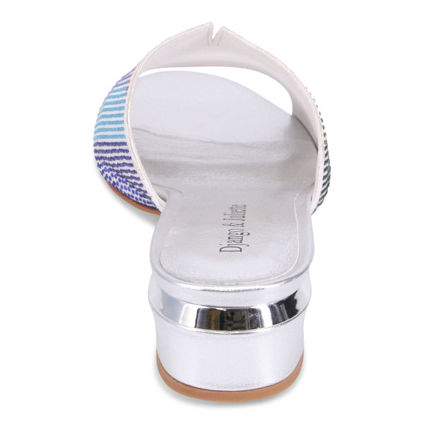 MULTI BEADED CHUNKY HEEL SLIP ON SANDAL Shoes Django & Juliette 