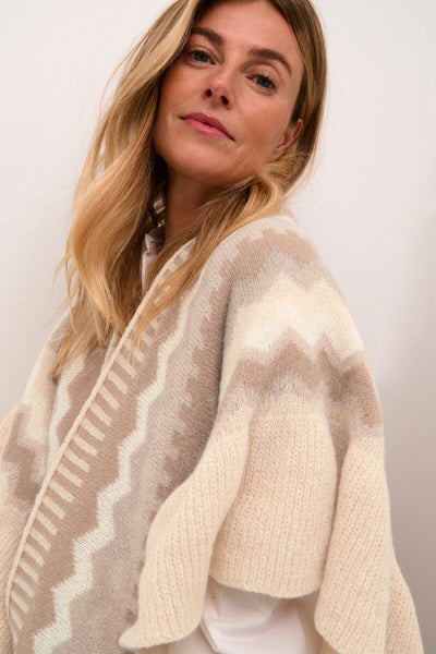 MULTI BEIGE KNIT SCARF CAPE cape CREAM 