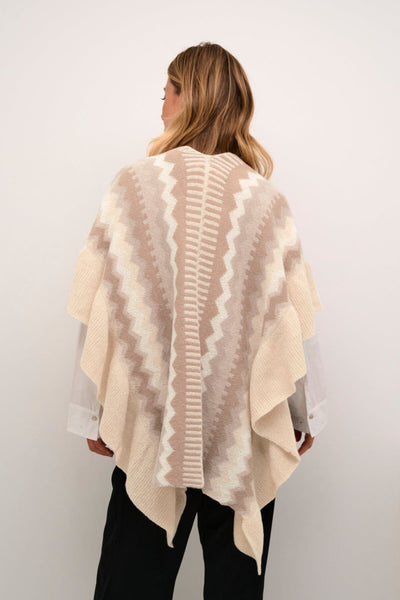 MULTI BEIGE KNIT SCARF CAPE cape CREAM 