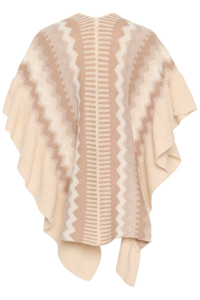 MULTI BEIGE KNIT SCARF CAPE cape CREAM 