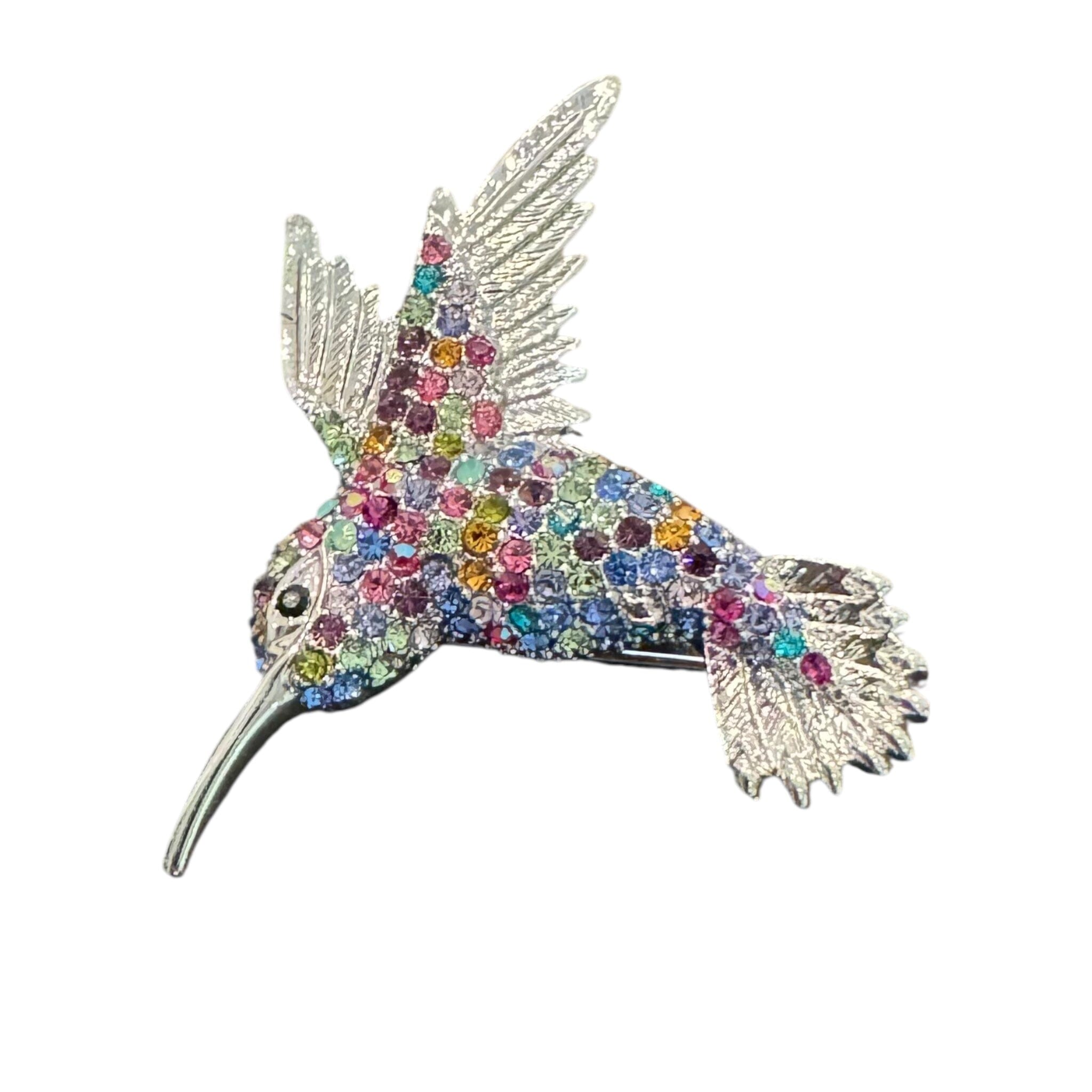 MULTI COLOURED HUMMINGBIRD BROOCH Brooch FashionWear Collection Multi Coloured Crystal 