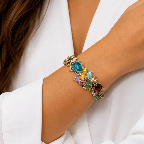 MULTI COLOURED STRETCH OPEN GEMSTONE BRACELET Bracelet FashionWear Collection 