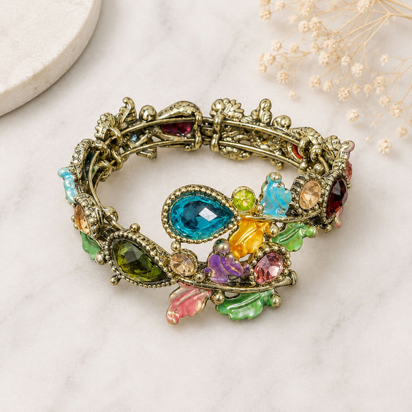 MULTI COLOURED STRETCH OPEN GEMSTONE BRACELET Bracelet FashionWear Collection 
