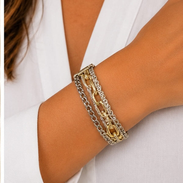 MULTI LINK 3 CHAIN BRACELET Bracelet FashionWear Collection 