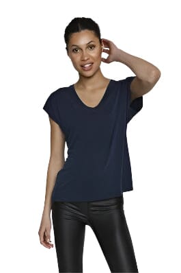 NAVY BASIC V NECK T SHIRT Blouse Kaffe 