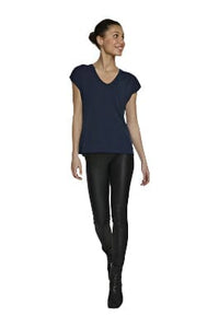 NAVY BASIC V NECK T SHIRT Blouse Kaffe XS Midnight Marine 