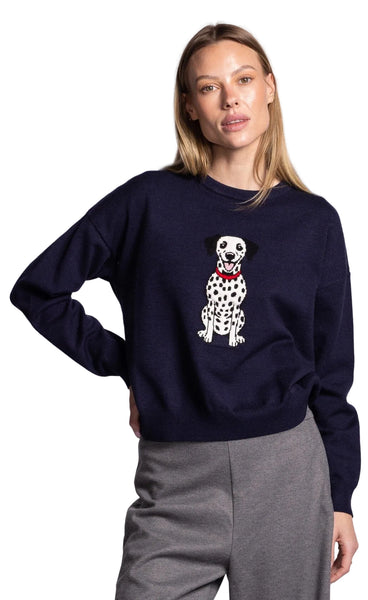NAVY COZY DOGGIE SWEATER SWEATER Pink Martini 