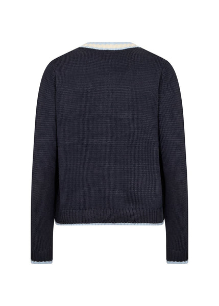 NAVY CROP ORGANIC COTTON CARDIGAN Sweater SOYACONCEPT 