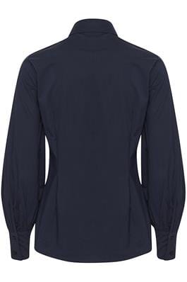 NAVY LONG SLEEVE FITTED SHIRT Shirts & Tops Kaffe 