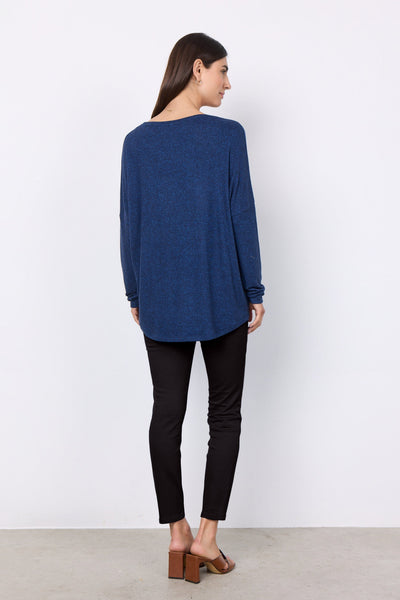 NAVY ULTRA SOFT DROP SLEEVE COZY TOP SWEATER SOYA CONCEPT 
