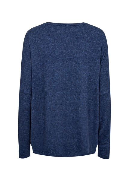 NAVY ULTRA SOFT DROP SLEEVE COZY TOP SWEATER SOYA CONCEPT 