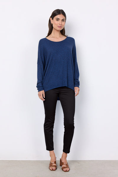 NAVY ULTRA SOFT DROP SLEEVE COZY TOP SWEATER SOYA CONCEPT 