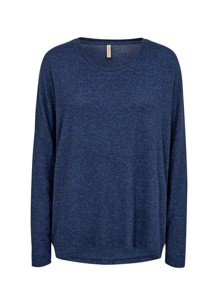 NAVY ULTRA SOFT DROP SLEEVE COZY TOP SWEATER SOYA CONCEPT 