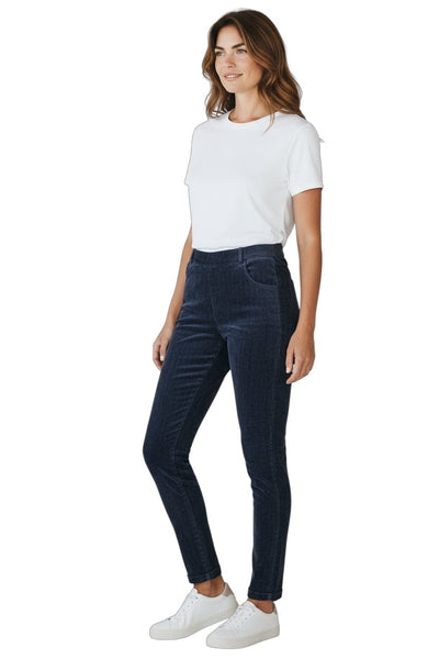 NAVY VELVET JOGGER PANT Pants Eternelle 