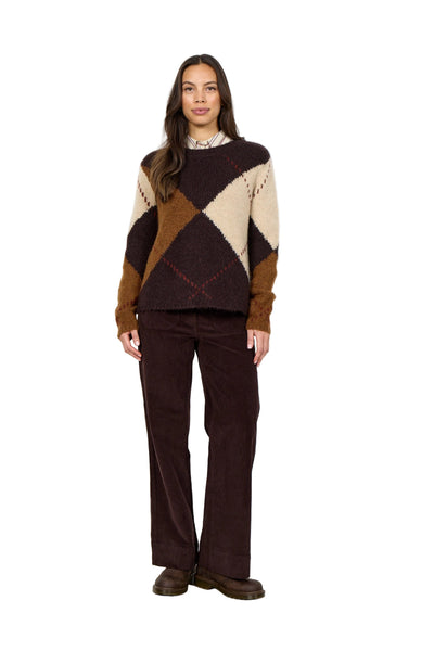 NEUTRAL COLOURED KNIT STRIPED CREWNECK SWEATER SWEATER SOYA CONCEPT 