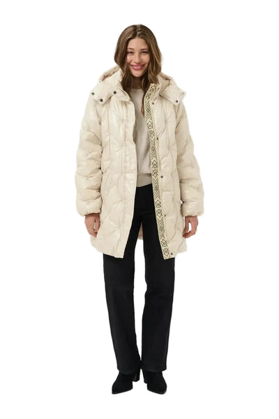OATMEAL PUFFER COAT WITH HOOD Jacket CREAM 