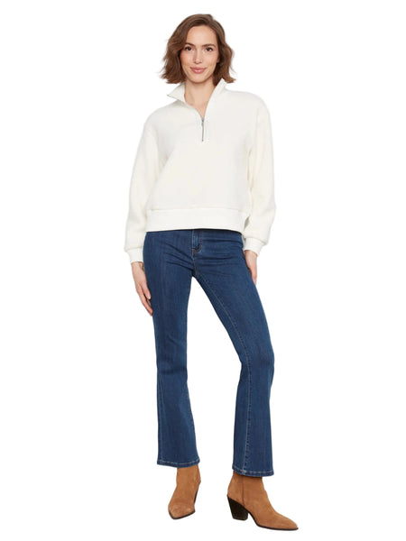 OFF WHITE LONG SLEEVE HALF ZIP FLEECE TOP SWEATER Charlie B 