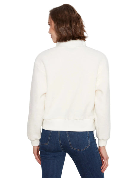 OFF WHITE LONG SLEEVE HALF ZIP FLEECE TOP SWEATER Charlie B 