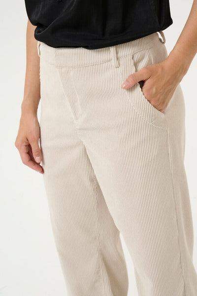 OFF WHITE STRAIGHT LEG HIGH WAIST CORDUROY PANTS Pant CREAM 