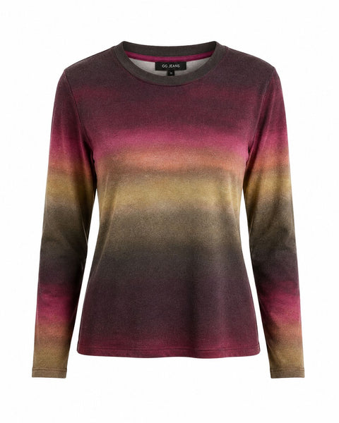 OMBRE CREW NECK STRIPED TOP Shirts & Tops GG 