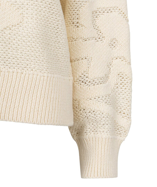 OPEN KNIT DAISY FLORAL TEXTURED KNIT TOP Shirts & Tops Esqualo 