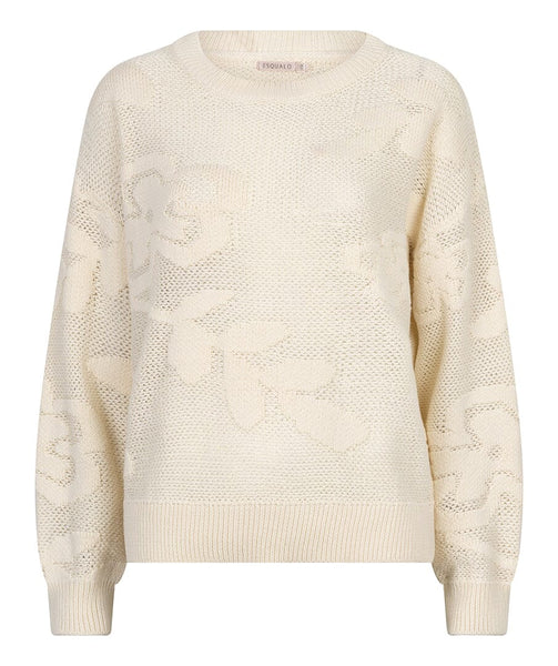 OPEN KNIT DAISY FLORAL TEXTURED KNIT TOP Shirts & Tops Esqualo 