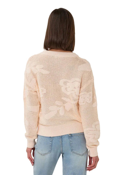 OPEN KNIT DAISY FLORAL TEXTURED KNIT TOP Shirts & Tops Esqualo 