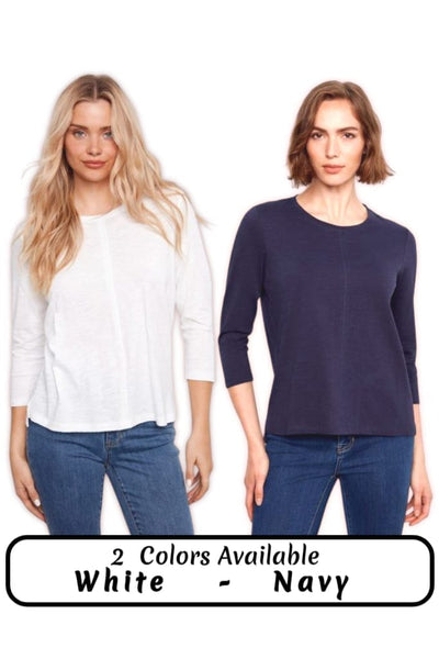 ORGANIC COTTON 3/4 SLEEVE TOPS T Shirts & Tops Charlie B 