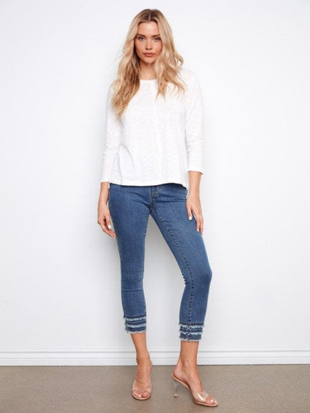 ORGANIC COTTON 3/4 SLEEVE TOPS T Shirts & Tops Charlie B 