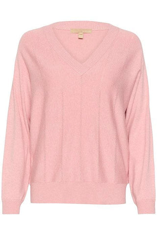 PALE MAUVE V NECK PULLOVER PULLOVER CULTURE 